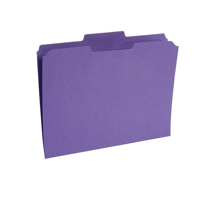 Staples 508945 File Folders Reinforced 3-Tab Letter Size Purple 100/Box (508945) - Image 2